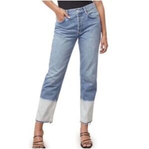 Rails The Atwater Slouchy Straight Leg Jeans, Women's Size 25, Dip Dye Hem